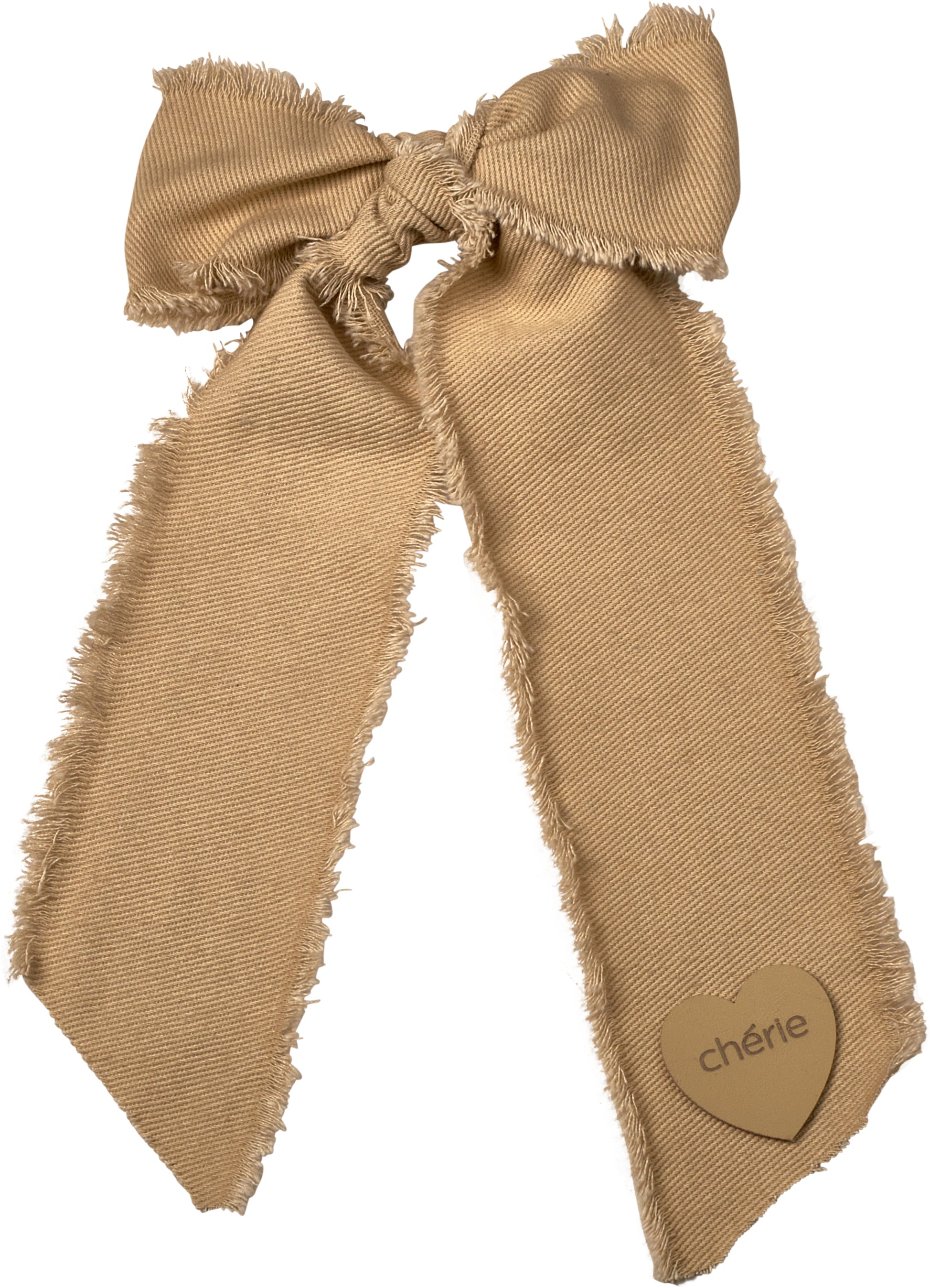 CP-7250 CHERIE DENIM FRINGE HEART LARGE CLIP