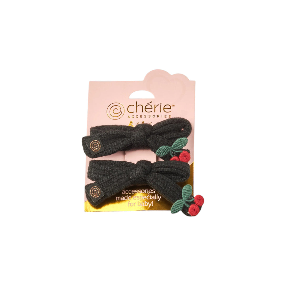 CP-7282 CHERIE KNIT CHERRIES SMALL CLIP 2PK