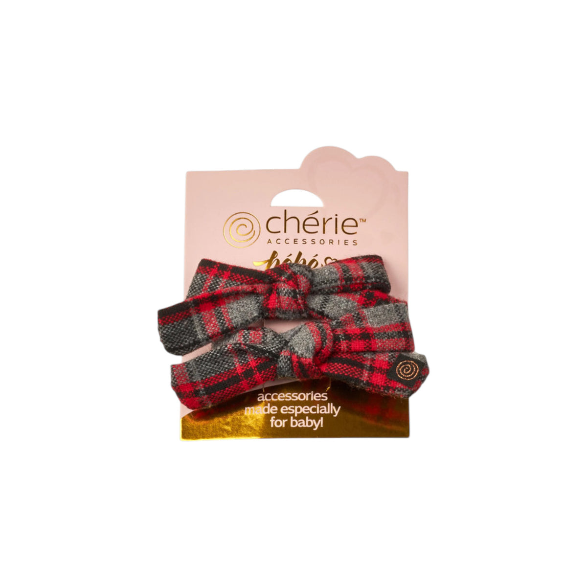 CP-7283 CHERIE PLAID SMALL CLIP 2PK