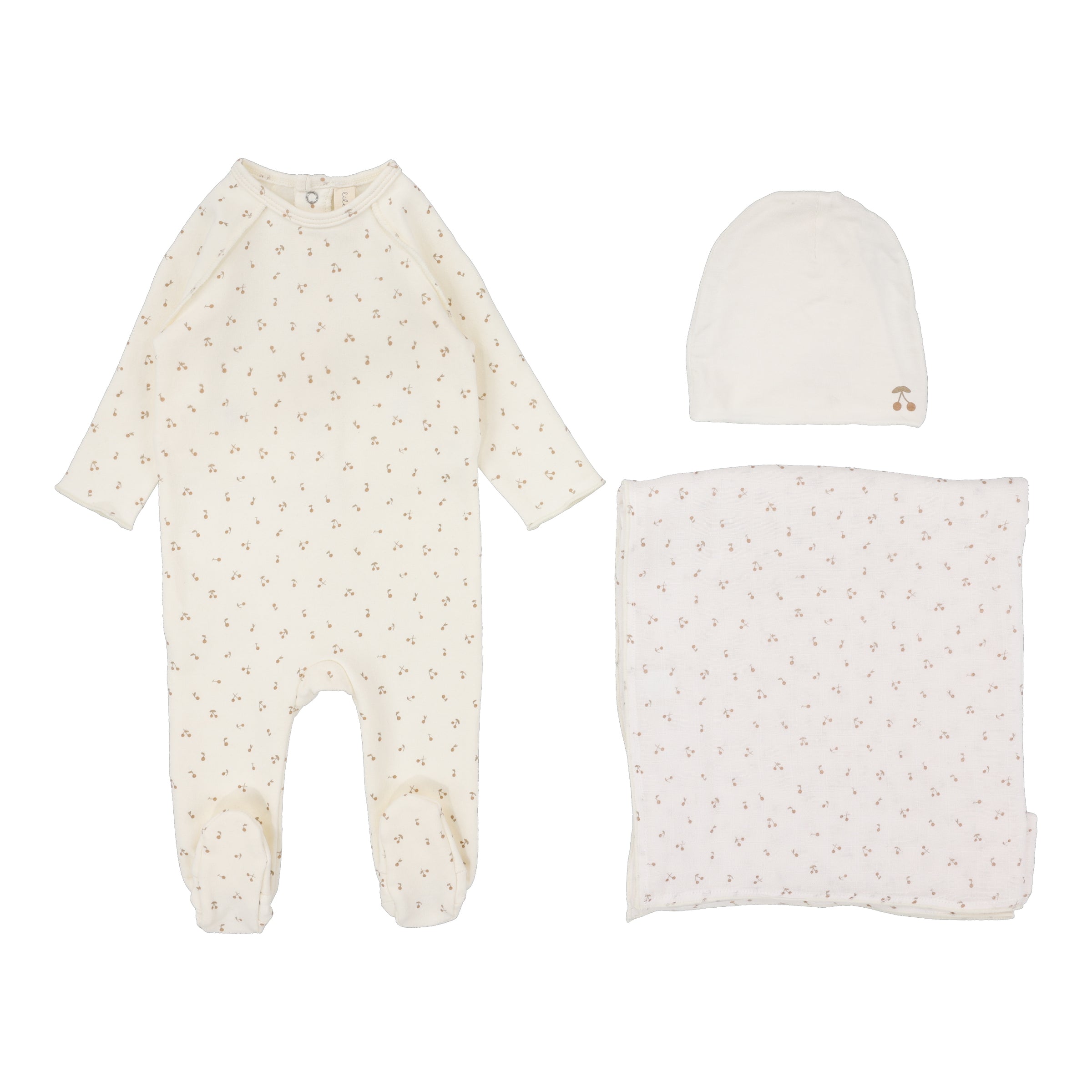 LILETTE CHERRY PRINT 3PC LAYETTE SET
