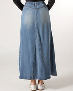 CSK08979 MEMOI WOMENS PANEL DENIM SKIRT