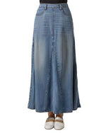 CSK08979 MEMOI WOMENS PANEL DENIM SKIRT