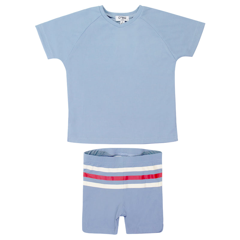 AL25118 CREW RIB STRIPE SWIM SET