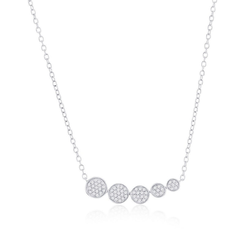 DIM-7511 CLASSIC SS ROUND GRADUATING DIAMOND BAR NECKLACE(66 STONES)