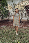 DS4Y3530 SPACE GREY GIRLS RUFFLE DRESS