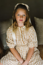 ANALOGIE GINGHAM 3/4 SLEEVE DRESS