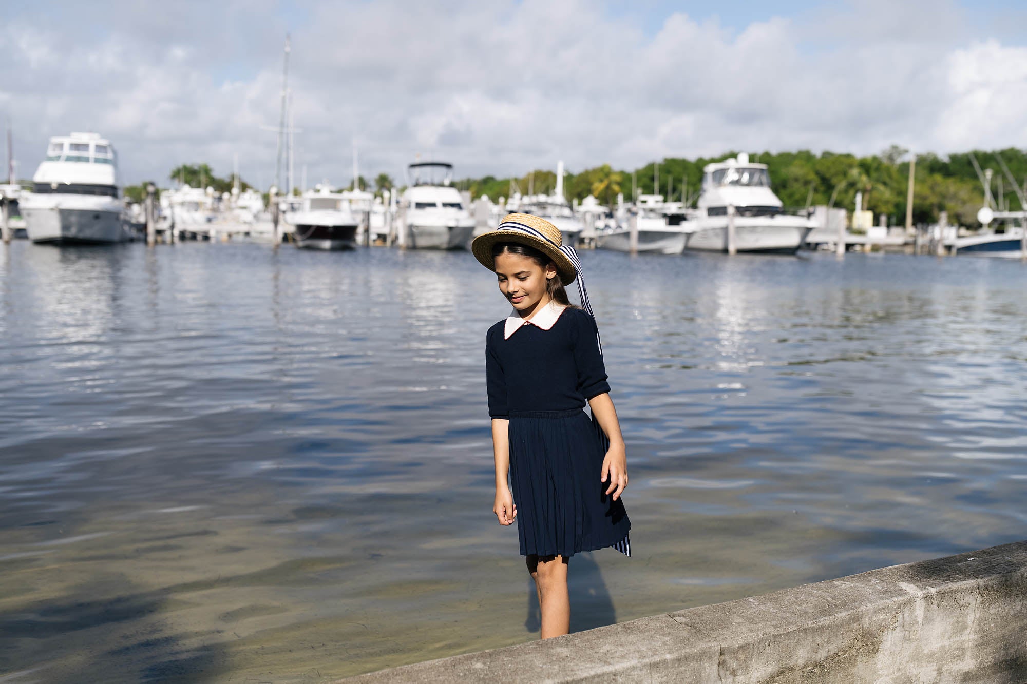 ANALOGIE GIRLS KNIT TOP + KNIFE PLEAT SKIRT