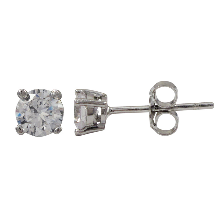 EP292 DLUX RP SS 4MM ROUND CZ STUD EARRING