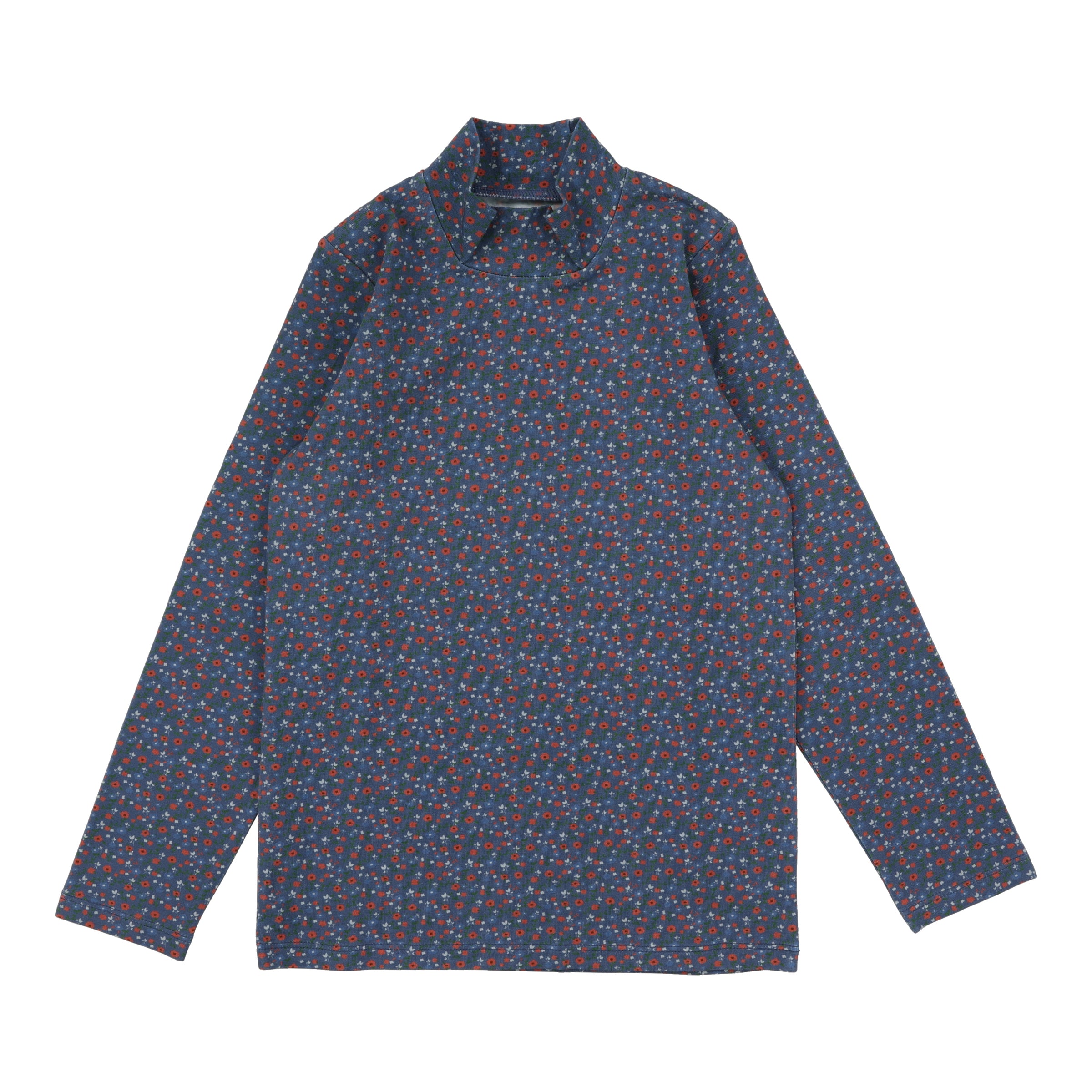 LIL LEGS PRINT MOCKNECK OFF BLUE