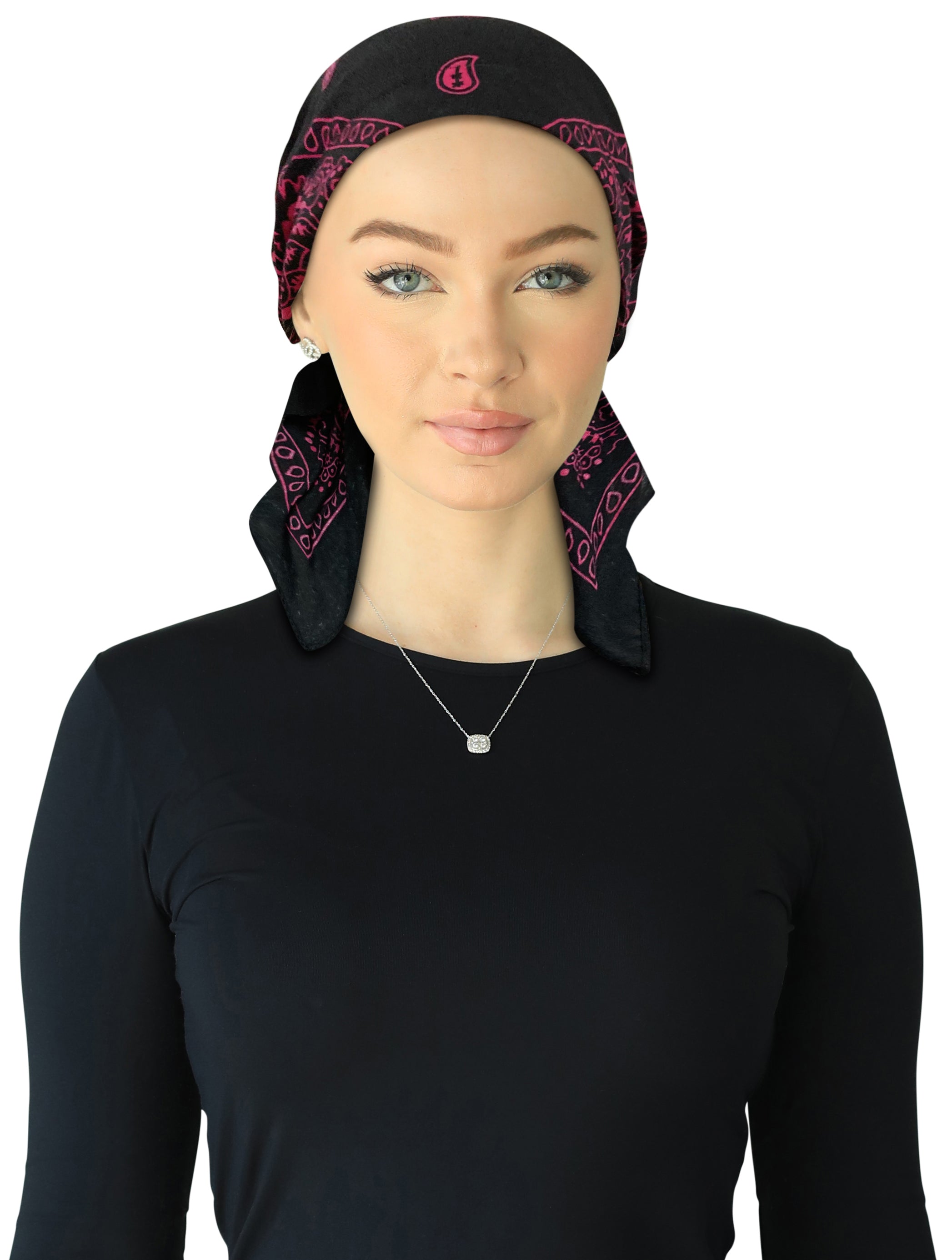 HB-168 CHERIE HEADSCARVE BANDANA DENIM SHORT TIES