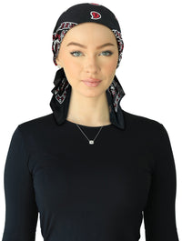 HB-168 CHERIE HEADSCARVE BANDANA DENIM SHORT TIES