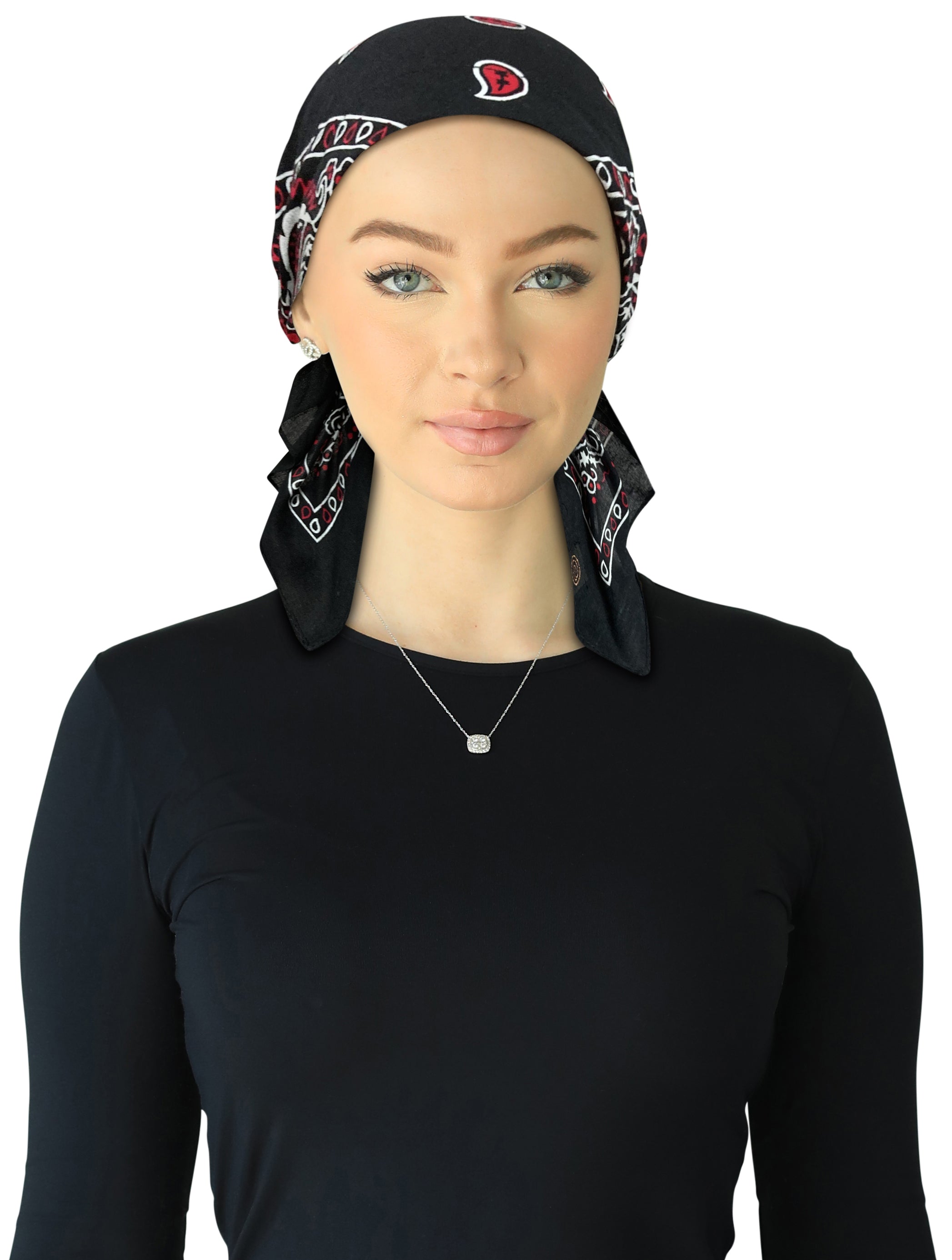 HB-168 CHERIE HEADSCARVE BANDANA DENIM SHORT TIES