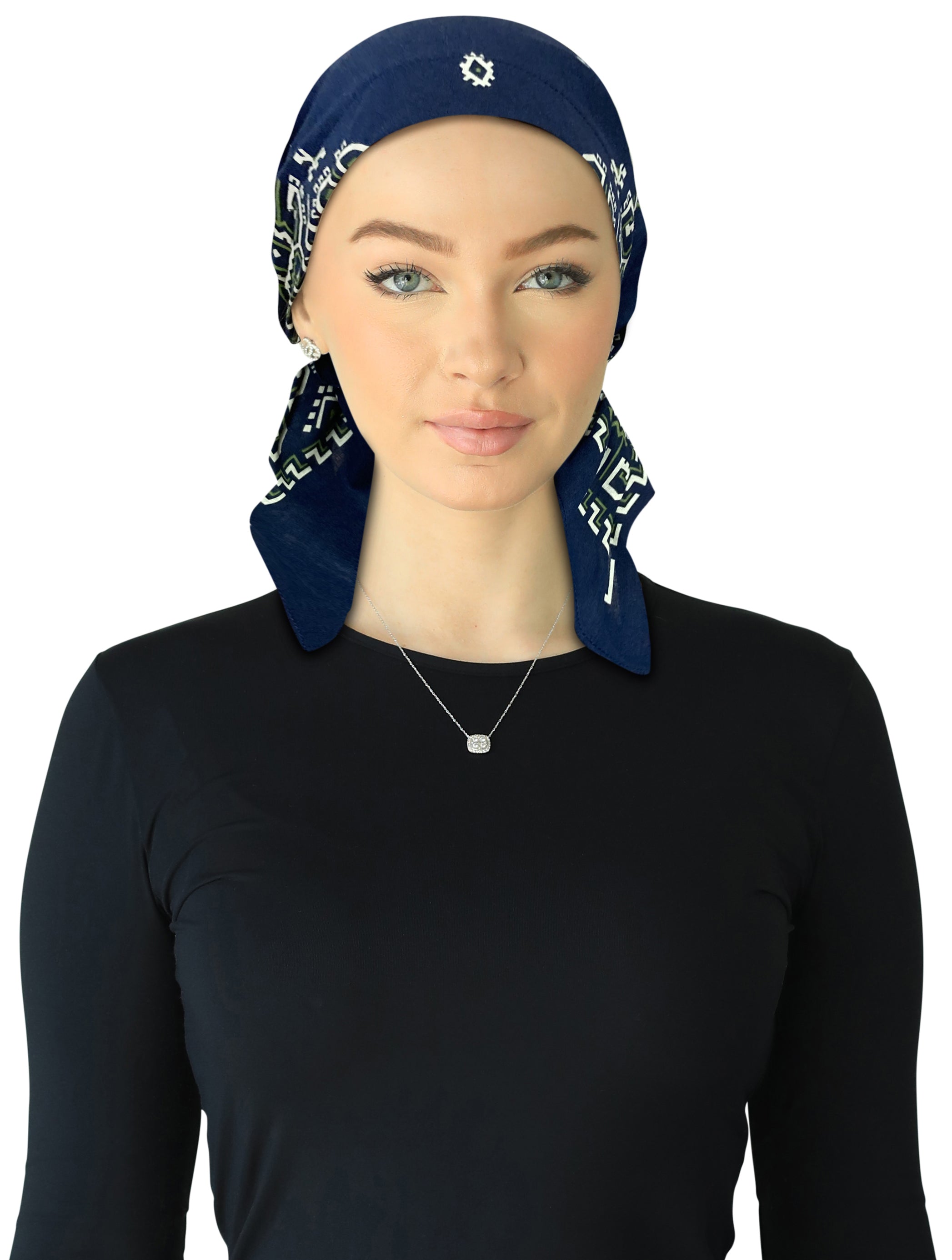 HB-168 CHERIE HEADSCARVE BANDANA DENIM SHORT TIES