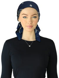 HB-168 CHERIE HEADSCARVE BANDANA DENIM SHORT TIES