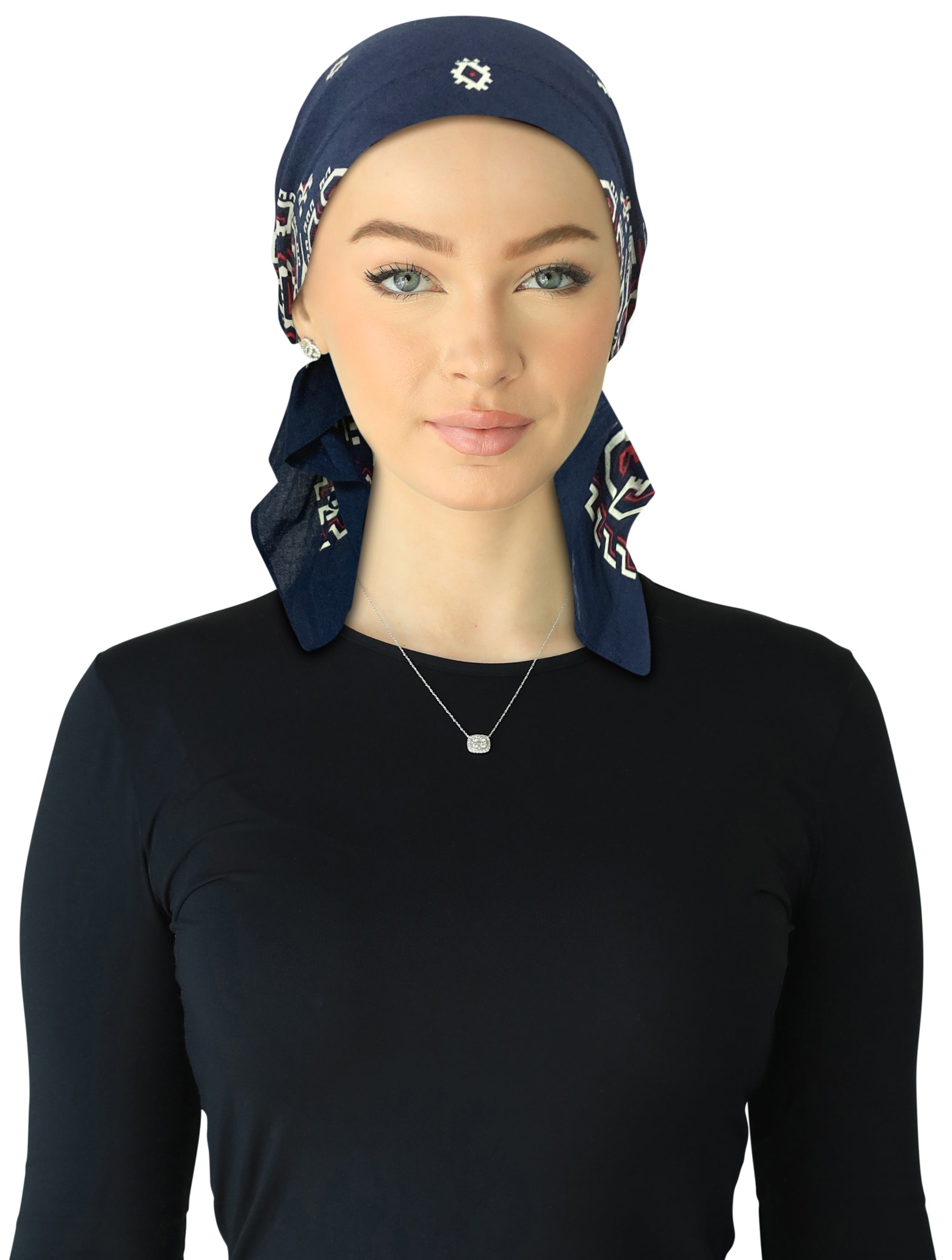 HB-168 CHERIE HEADSCARVE BANDANA DENIM SHORT TIES
