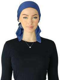 HB-170 CHERIE HEADSCARVES BANDANA SOFT DENIM PRETIE