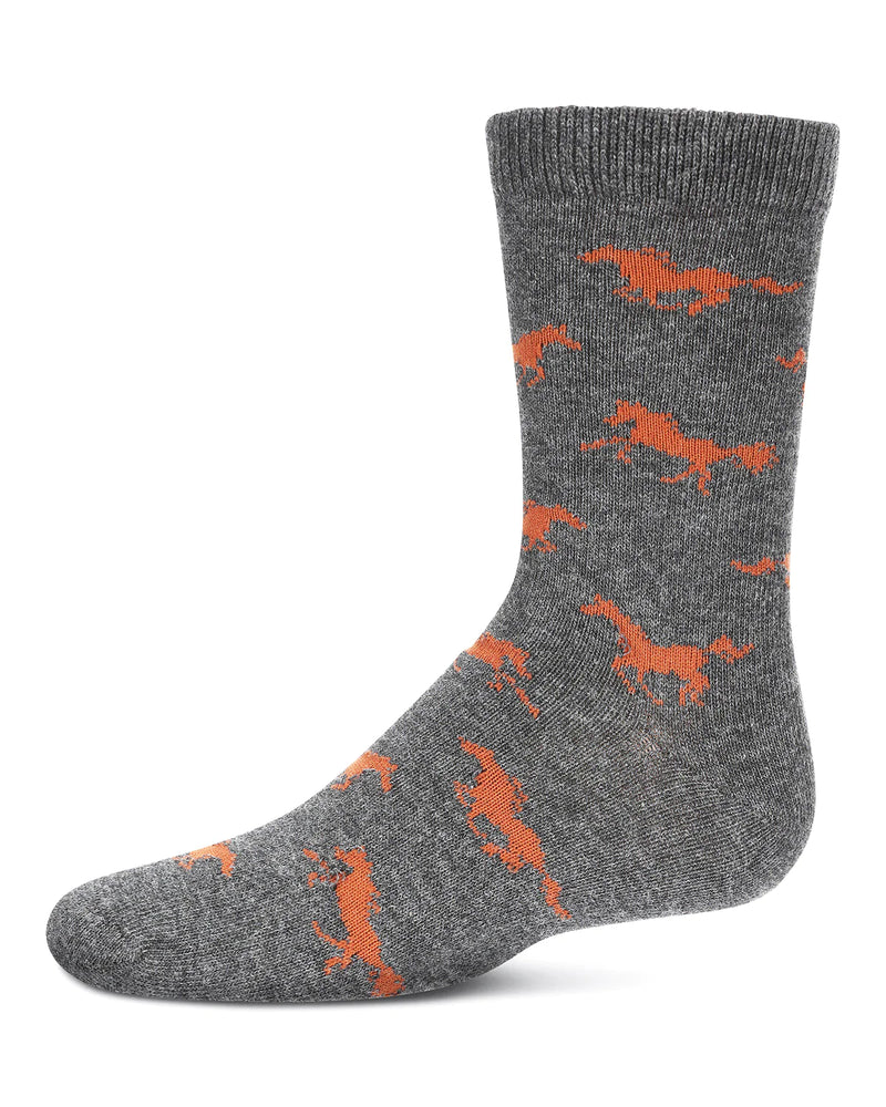 MK-164 MEMOI HORSE BOYS CREW SOCK