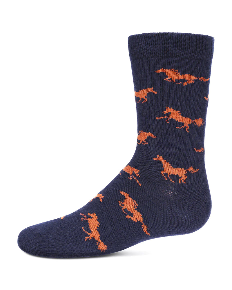 MK-164 MEMOI HORSE BOYS CREW SOCK