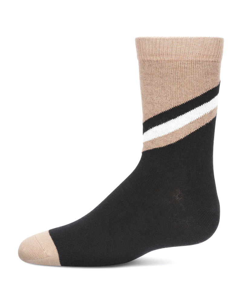 MK-165 MEMOI DIAGONAL STRIPE BOYS CREW SOCK