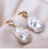 LILY LUSTRE SS GP LARGE CZ BAROQUE EARRING