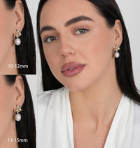 LILY LUSTRE SS GP FLOWER STUD PEARL DROP