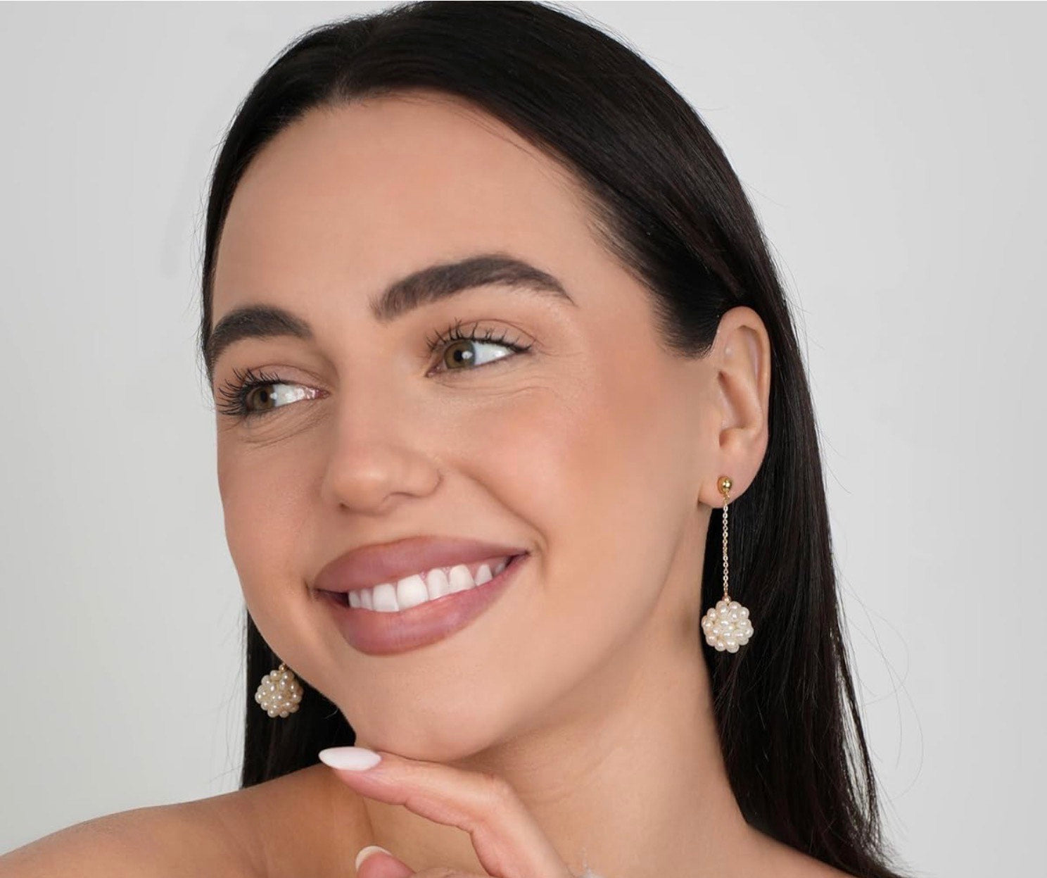 LILY LUSTRE SS GP CLUSTER CHAIN EARRING