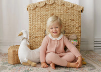 ELY'S & CO FLORAL KNIT COLL. CARDI + OVERALL 3PC SET