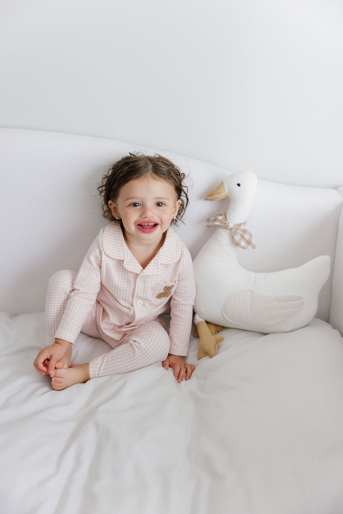 ELY'S & CO GINGHAM TEDDY COLLECTION PAJAMAS