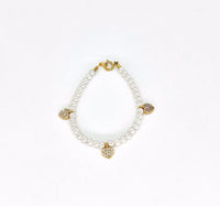 C-PHRT-SWP MY LITTLE JEWEL SWP AND PAVE HEART CHARMS BRACELET