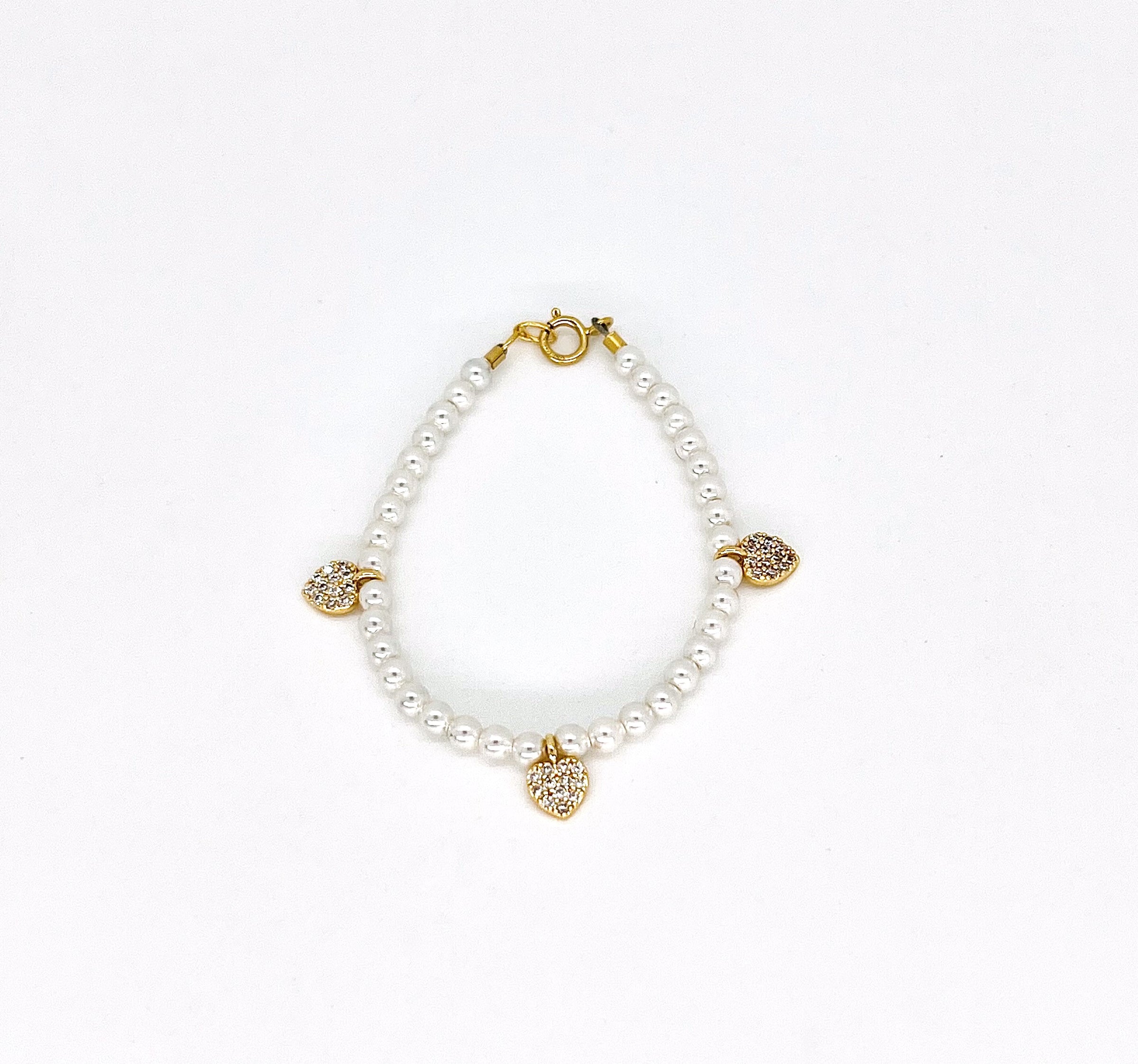 C-PHRT-SWP MY LITTLE JEWEL SWP AND PAVE HEART CHARMS BRACELET