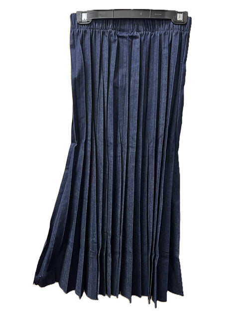1718M SOPHIA DENIM MIDI PLEATED SKIRT 34"