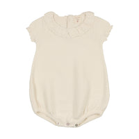 LILETTE KNIT COLLAR RUFFLE ROMPER