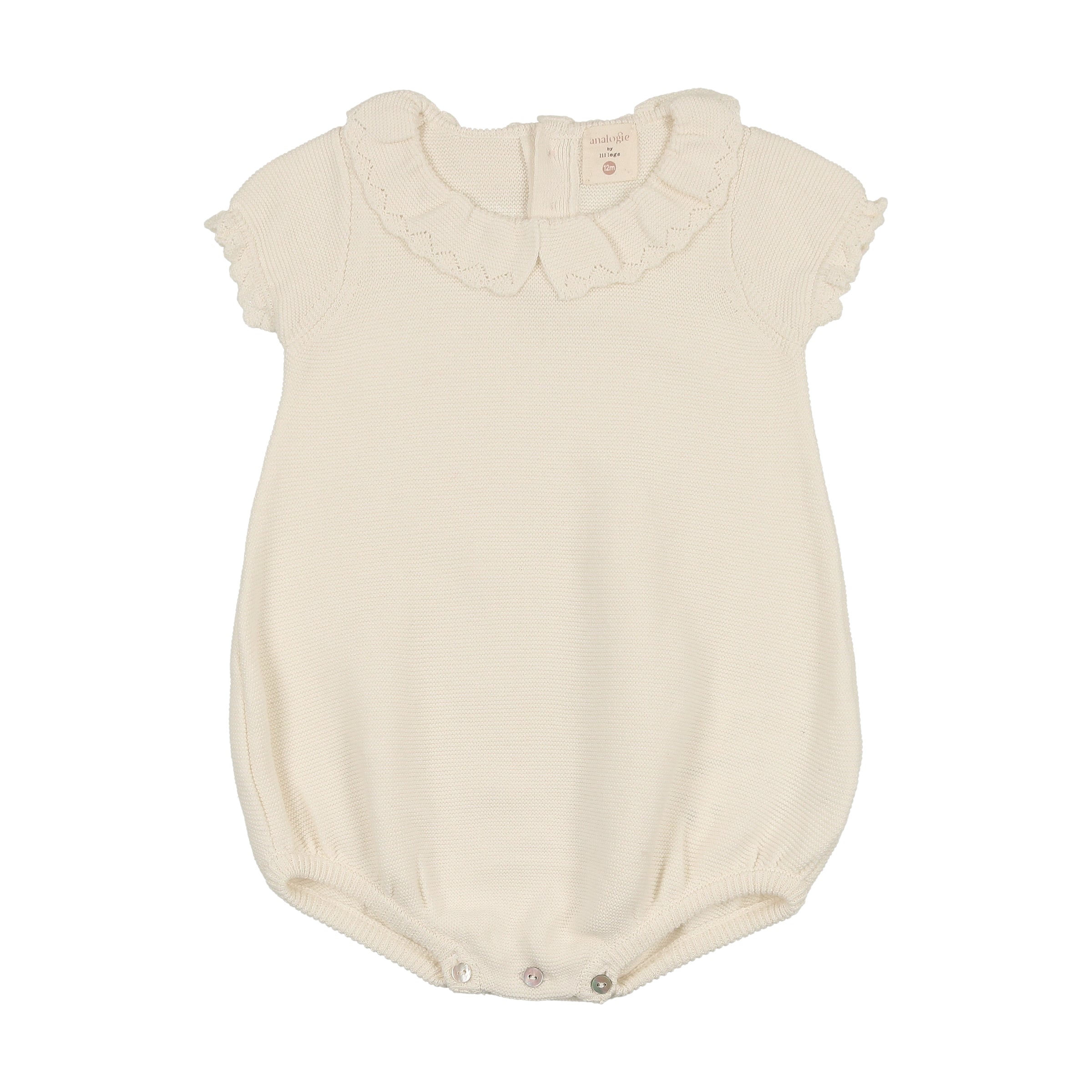 LILETTE KNIT COLLAR RUFFLE ROMPER