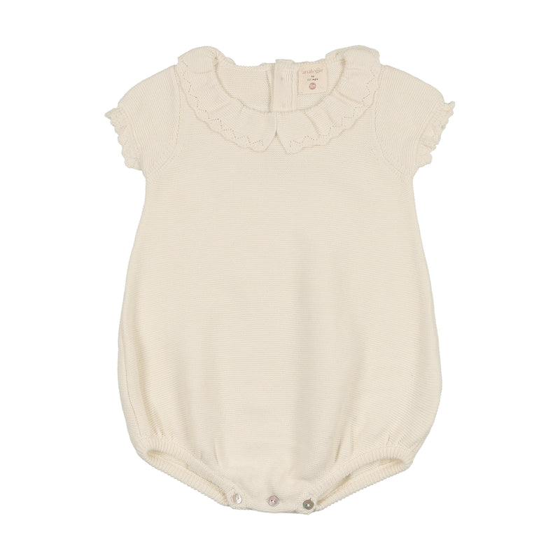 LILETTE KNIT COLLAR RUFFLE ROMPER