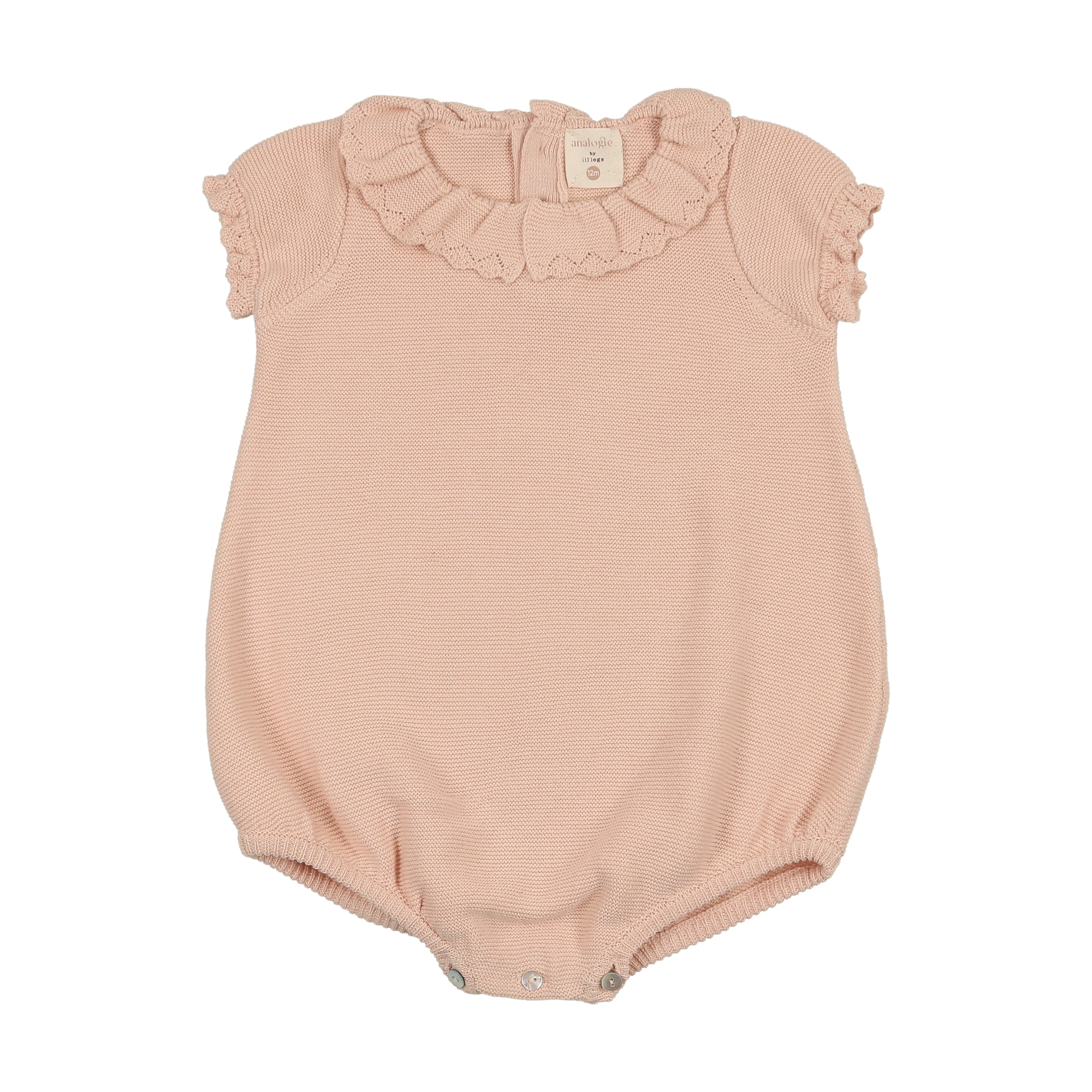 LILETTE KNIT COLLAR RUFFLE ROMPER