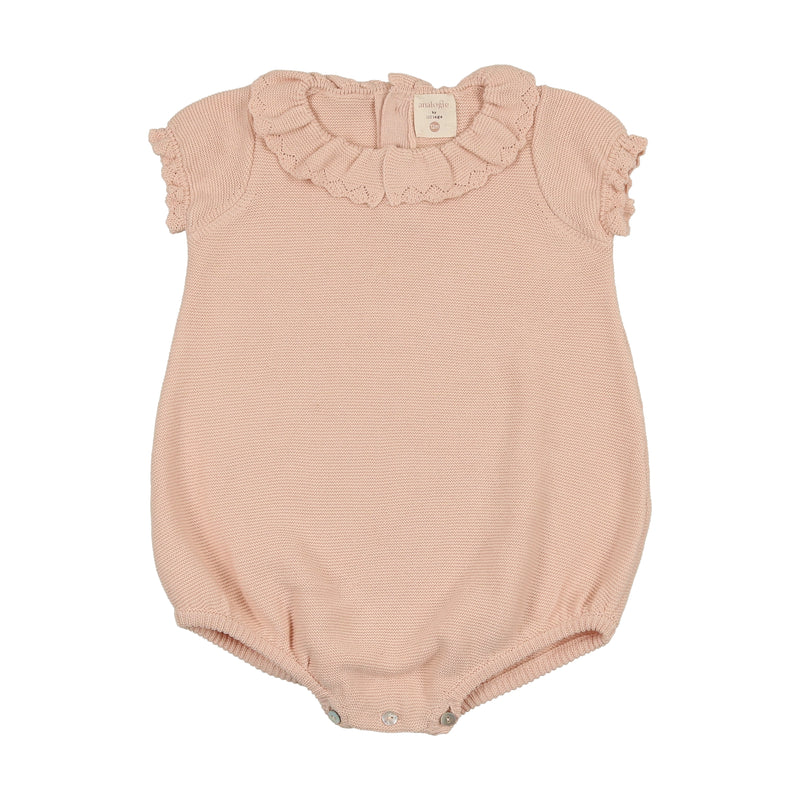 LILETTE KNIT COLLAR RUFFLE ROMPER