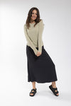 LA260 LATITUDE STRETCH LINEN A-LINE SKIRT