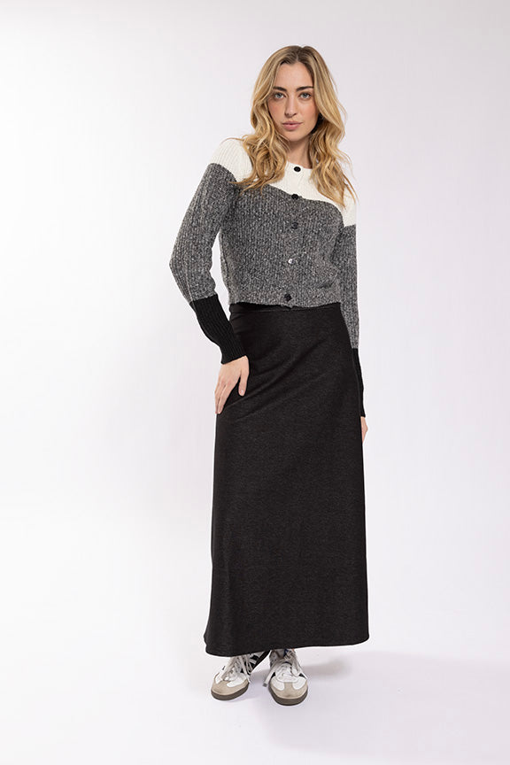 LA339 LATITUDE STRETCH CHAMBRAY A-LINE SKIRT