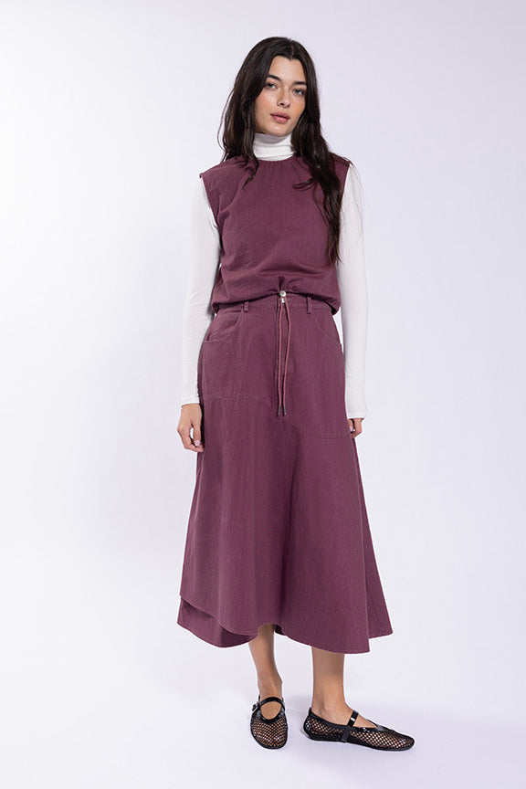 LA370 LATITUDE WAVE BOTTOM DENIM SKIRT