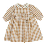 ANALOGIE GINGHAM 3/4 SLEEVE DRESS