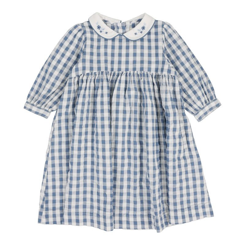ANALOGIE GINGHAM 3/4 SLEEVE DRESS