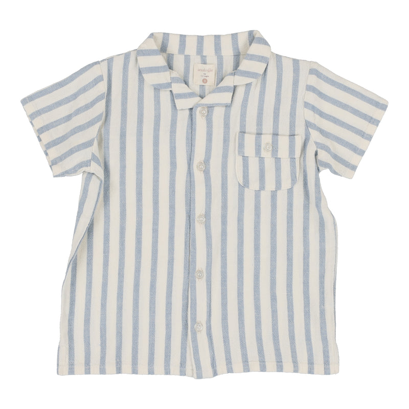 ANALOGIE STRIPE LINEN STRIPE BUTTON DOWN SHIRT