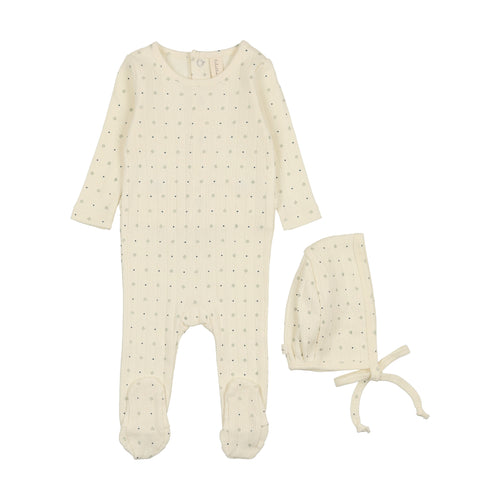 LILETTE LINEAR PRINT FOOTIE + BEANIE