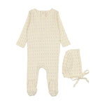 LILETTE LINEAR PRINT FOOTIE + BEANIE