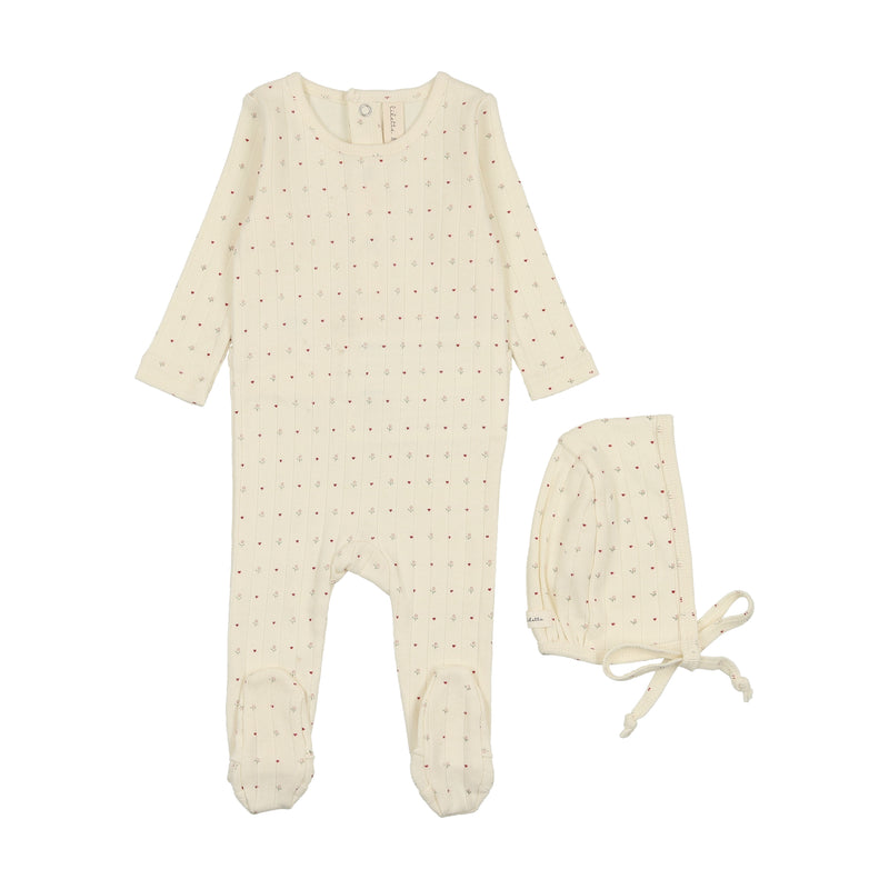 LILETTE LINEAR PRINT FOOTIE + BEANIE