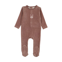 LILETTE VELOUR GINGHAM BUNNY FOOTIE