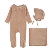 LILETTE VELOUR CREST EMBLEM LAYETTE 3PC SET