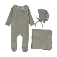 LILETTE VELOUR CREST EMBLEM LAYETTE 3PC SET