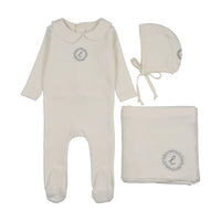 LILETTE VELOUR CREST EMBLEM LAYETTE 3PC SET