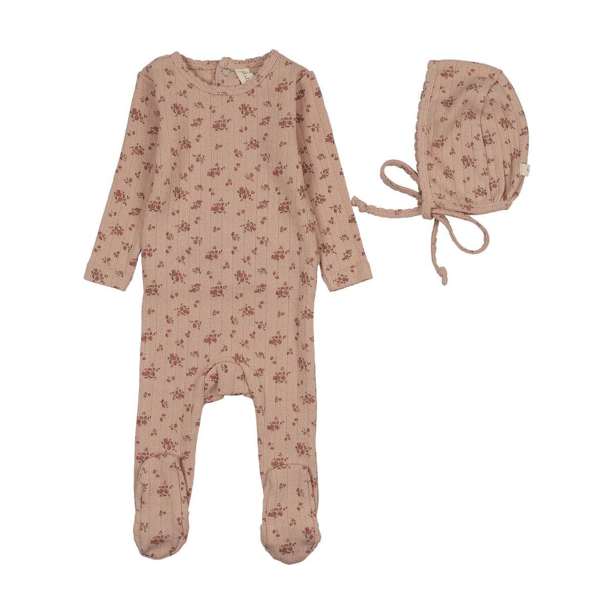 LILETTE GARDEN CLUSTER PRINT FOOTIE + BEANIE SET